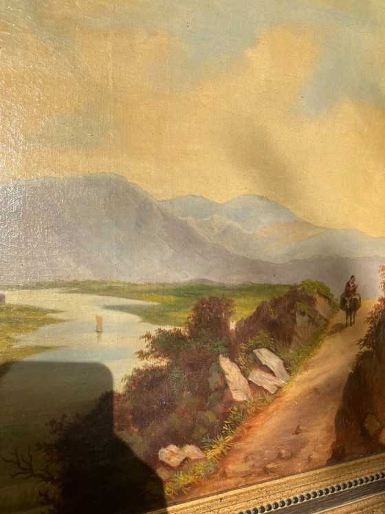 Image 1 of French school 19th century river landscape signed.