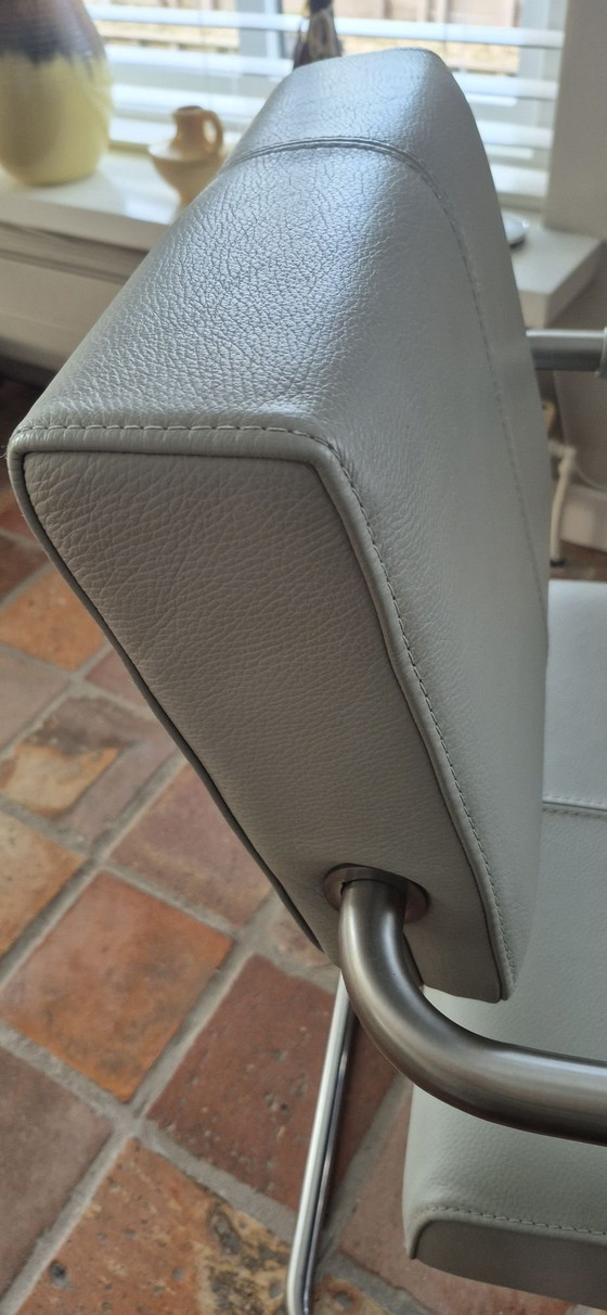 4 Sedie da pranzo in pelle di design senza tempo come nuove, Metallo, Nero (foto 6 di 8)