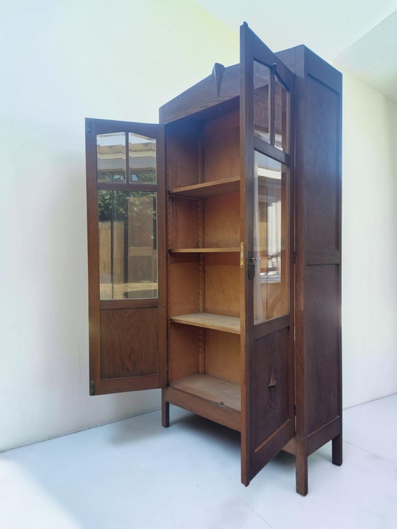 Antieke Kast Amsterdamse School Vitrinekast – Vitrinekasten, Wood, Glass (photo 3 of 11)
