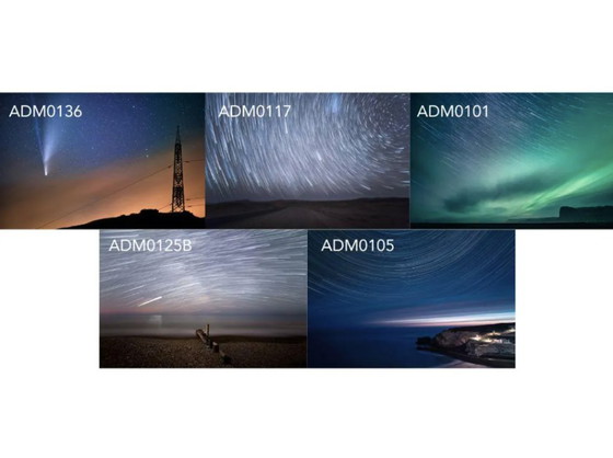 Image 1 of Gift adventure, the Astrophotography Postcard Set of 5 captures five epic destinations under the night sky.