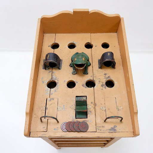"The Frog Game", an old game made of wood and painted iron, early 20th century