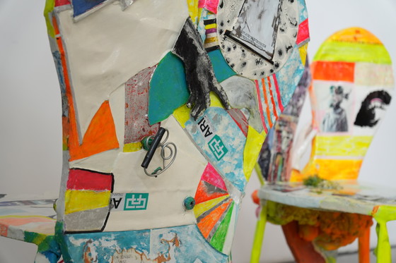 Image 1 of Set di 6 sedie Pop Art firmate da Guido Coletti (1995, firmate nel 2013)