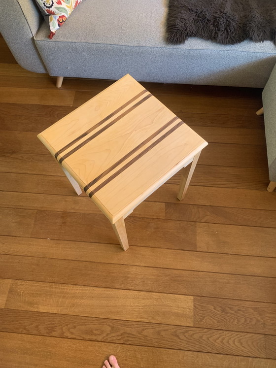 Handmade Side Table of Maple and Walnut Wood (photo 4 of 6)
