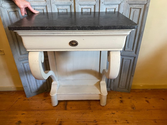 Side Tanble Wandtafel Wand Console Louis Philippe Trumeau – Stone (photo 8 of 21)