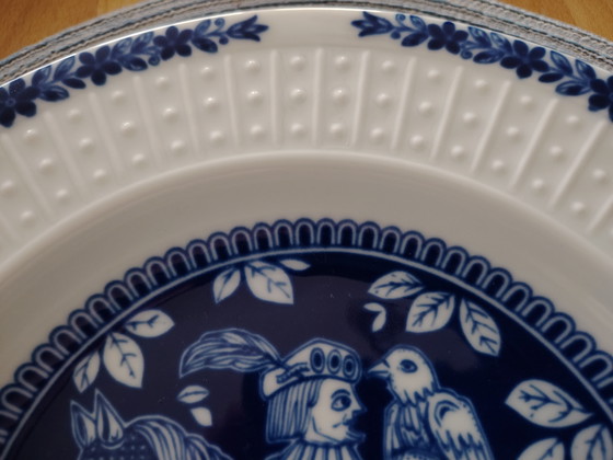 Image 1 of Le Falkenbeize Schumann Arzberg Bavaria Véritable cobalt Vintage Plat en porcelaine Assiette Objet de vitrine