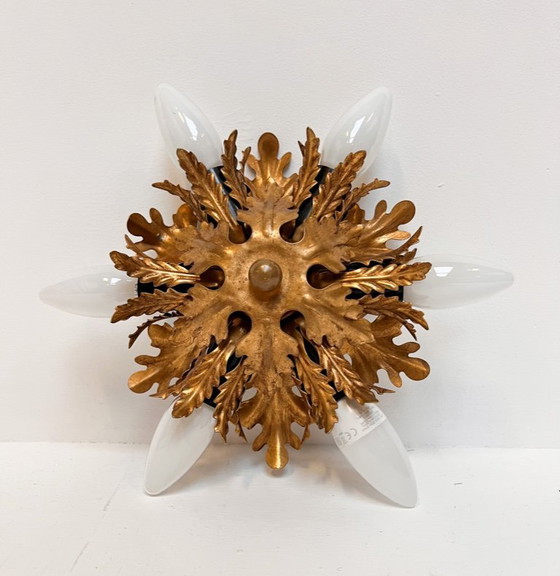 Image 1 of Florentine ceiling or wall lamp attributed to Banci Firenze, 1960s