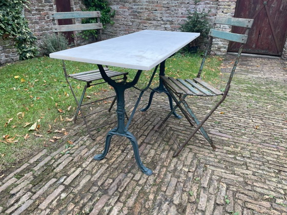 Image 1 of Garden Table Bistro Table with Marble French