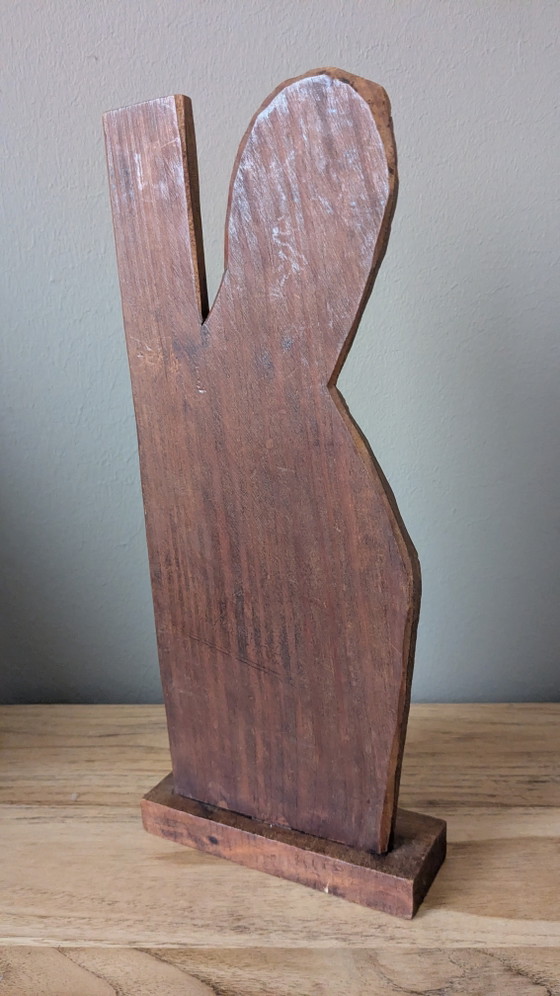 Image 1 of Handgeschnitzte Holzmadonne im Art-Deco-Stil