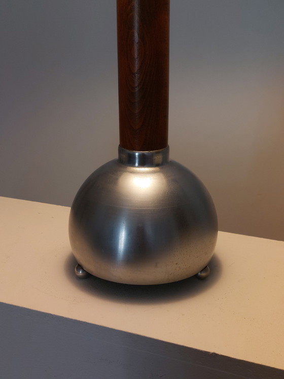 Image 1 of Vintage mid-century unique table lamp with ball base, Art Deco Revival style