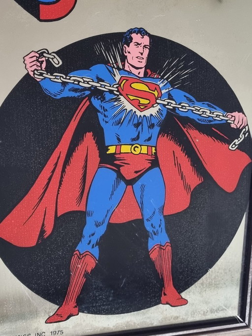 Superman Comic Spiegel 1975 Retro – Original DC Comics Bar Mirror / Werbespiegel