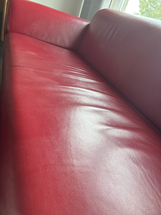 Image 1 of Canapé en cuir rouge