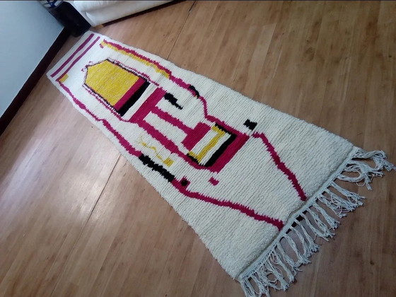 Image 1 of Tapis de couloir tradionnel bérbere réference Mrirt Écru