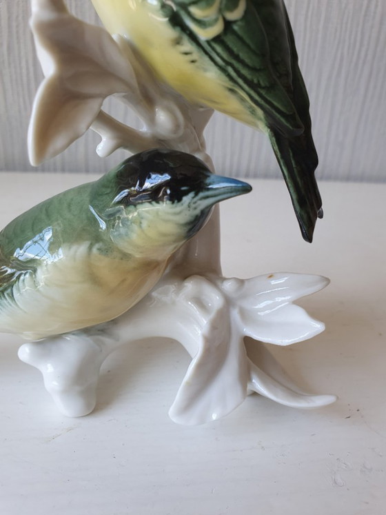 Image 1 of Karl Ens porcelain, two redpolls model 7451 perfect