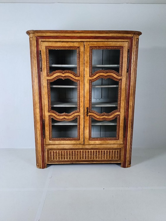 Image 1 of Antique French painted cabinet