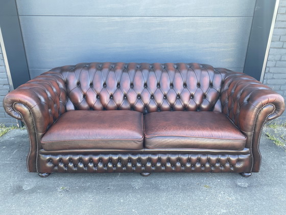 Image 1 of Canapé Chesterfield 3 places Springvale, brun rougeâtre