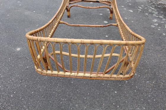 Image 1 of Vintage Italian rattan bed 1950/60's