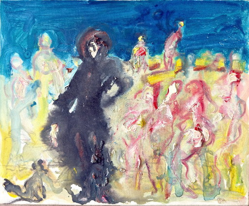 Bernard Damiano, Figuren auf blauem Grund — 1998