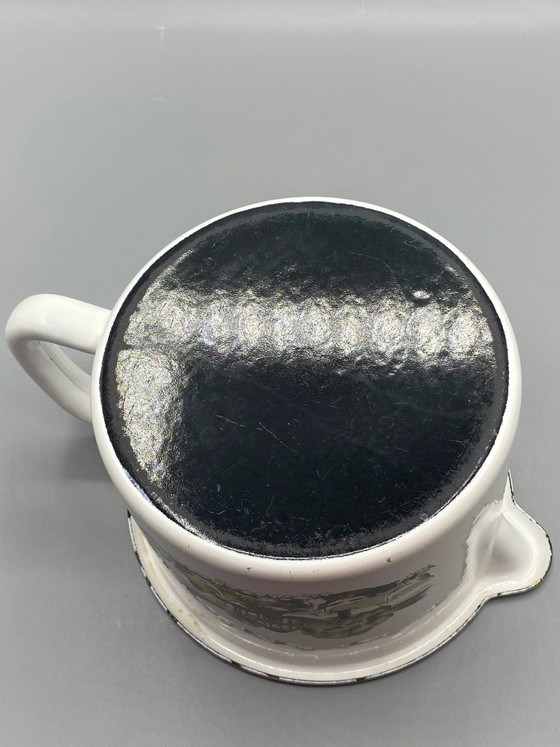 Cafetière en émail – Décoration champêtre avec oies et maisons à colombages – Objets déco, 1980 (photo 7 of 10)