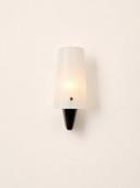 Pair of vintage wall sconces, black ABS and Perspex, France, 1970