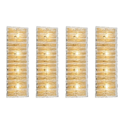Luxury Italian Murano Glass Brass Wall Sconce / Flush Mount Fixture