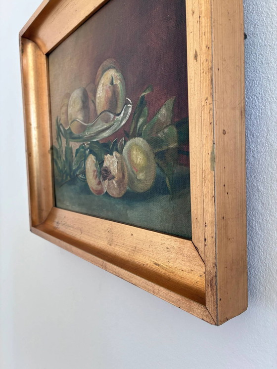 Image 1 of Peinture à l'huile originale ancienne nature morte, art de la cuisine aux fruits