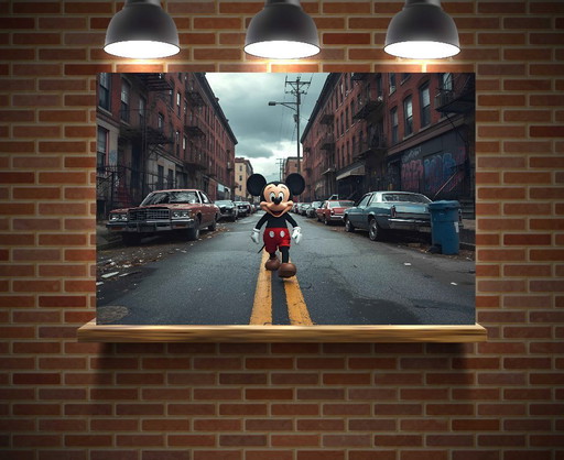 Fotografía impresa en plexiglás / Mickey en el Bronx