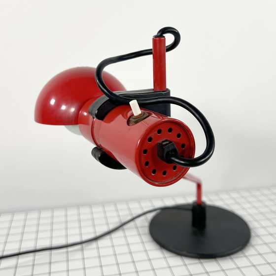 Image 1 of Red Table Lamp By R. Barbieri & G. Marianelli For Tronconi, 1980S