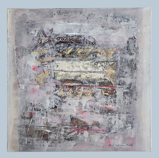 Abstract painting, Bali, 80x80cm, Signed, 2004