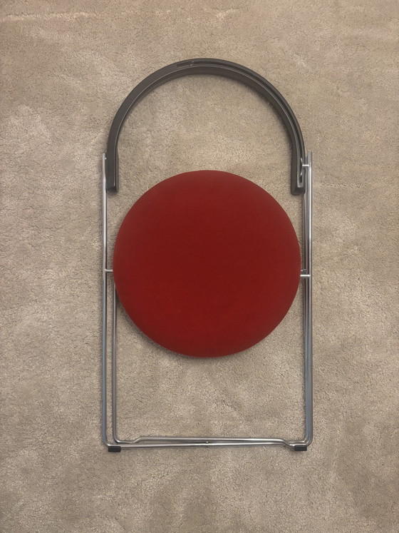 Image 1 of Ensemble de 4 chaises design vintage Soley Kusch & Co, rouge/chrome