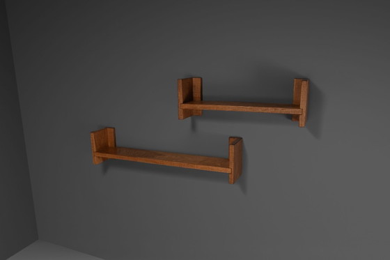 Image 1 of Beautiful Oak Wood Giuseppe Rivadossi Shelves, Italy 1970s