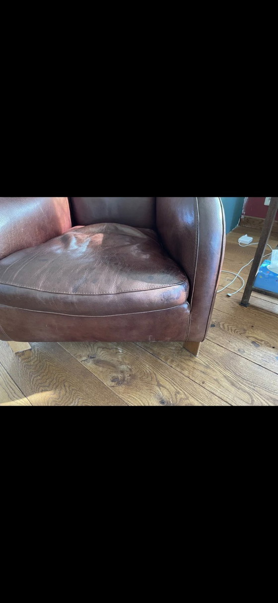 Image 1 of 2x fauteuils Molinari avec Poef Bruin