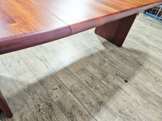 Mid-Century Uitschuifbare Tafel in Teak S. Burchardt-Nielsen, Denemarken, jaren 80 – Eettafels (photo 17 of 19)