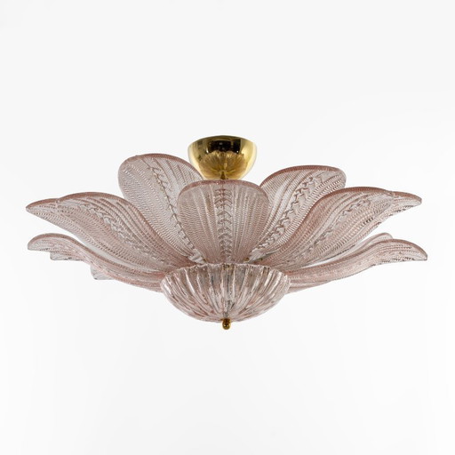 Mid-Century Modern “Margherita Rosa” Murano Glass Ceiling Light