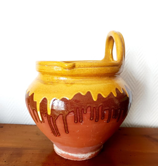Vintage geglazuurd aardewerk plantenbak