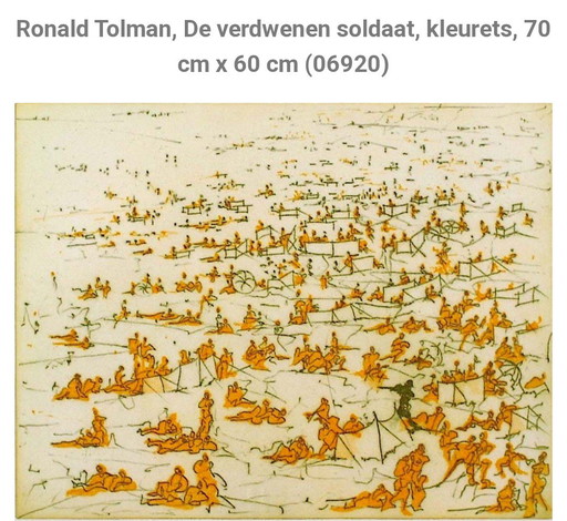 Gravure de Ronald Tolman. Le soldat disparu,,