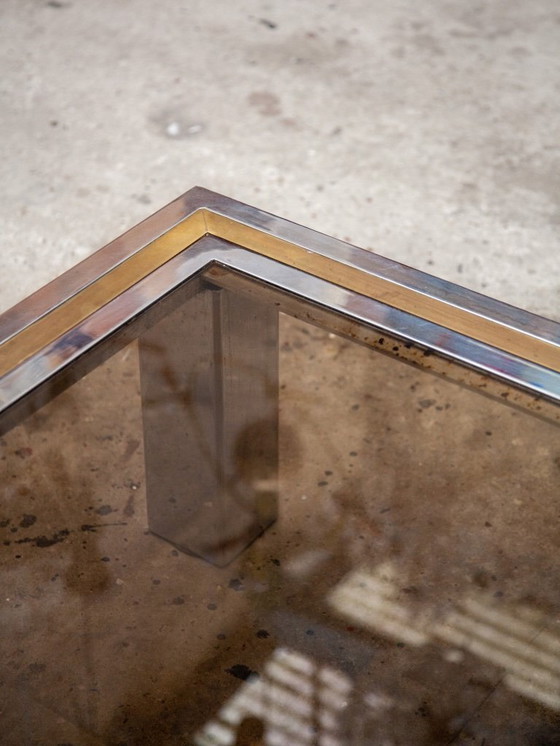 Image 1 of Belgo Chrome 1970s Coffee Table with Glass Top, Vintage design De Wulff