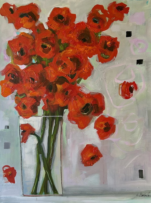 Abstracte klaprozen