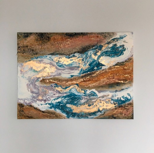- Pintura sobre lienzo con relieve
