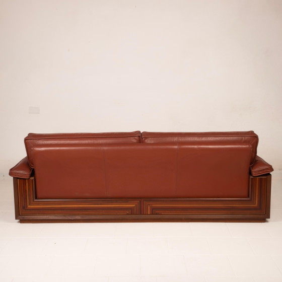 Sofá Paganini de Luciano Frigerio para Frigerio di Desio 1980 – Leather, Wood (photo 11 of 20)
