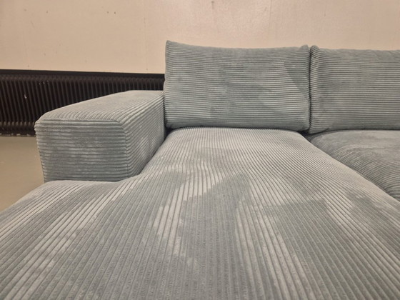 Image 1 of 30% SHOWROOM OUTLET - Corner Sofa Shadow - Aqua - Ribcord - Design
