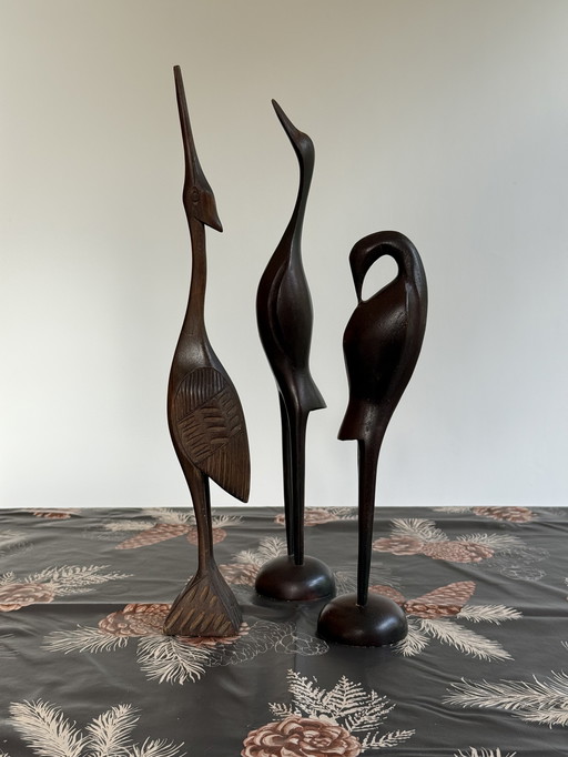 Oiseau en bois des années 70