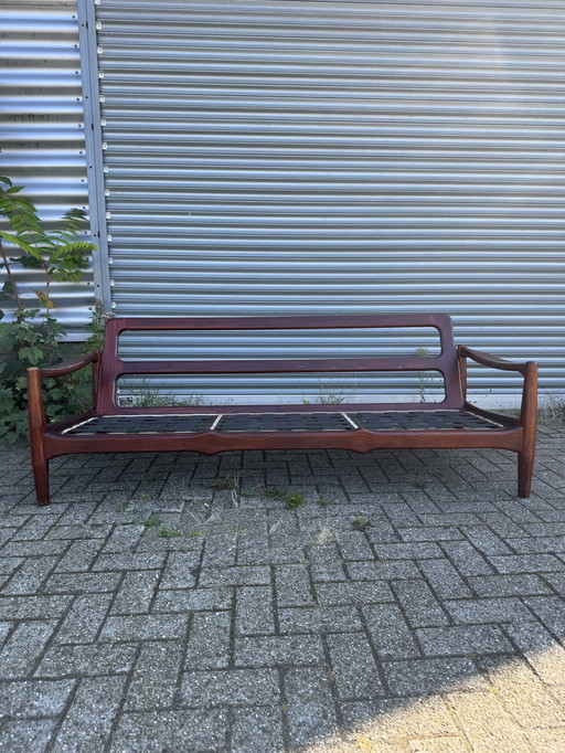 Sofá 3 plazas teca vintage (retapizar cojines)