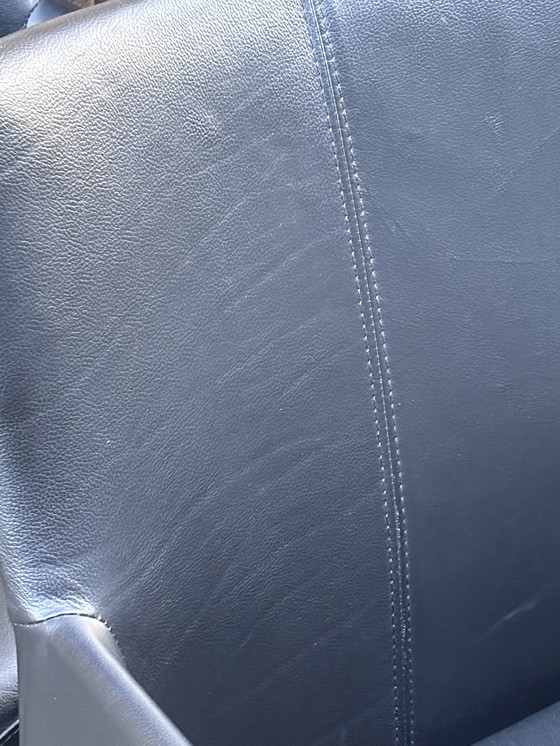 Image 1 of 6 sedie di design Bert Plantagie Flip style in pelle nera e acciaio inossidabile