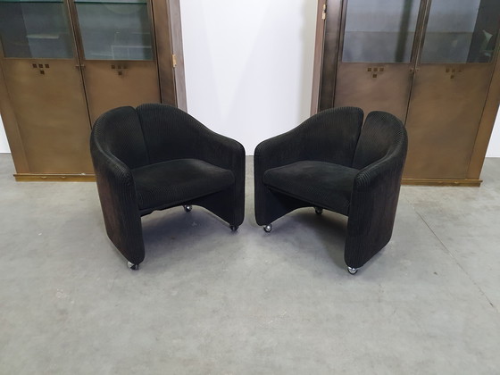 Image 1 of 2x Vintage Eugenio Gerli Tecno mobile lounge chair