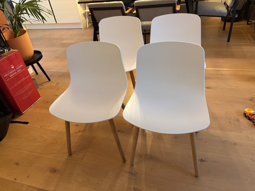 Original HAY AAC 12 Chairs - White shell, oak legs