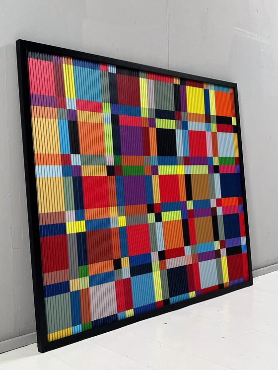 Image 1 of Lena László pour Studio Exactly, Relief lenticulaire/3D sur plaque d'aluminium avec laminage, « 210 formes géométriques », é