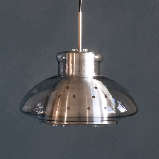 Vintage glass pendant lamp by Doria Leuchten