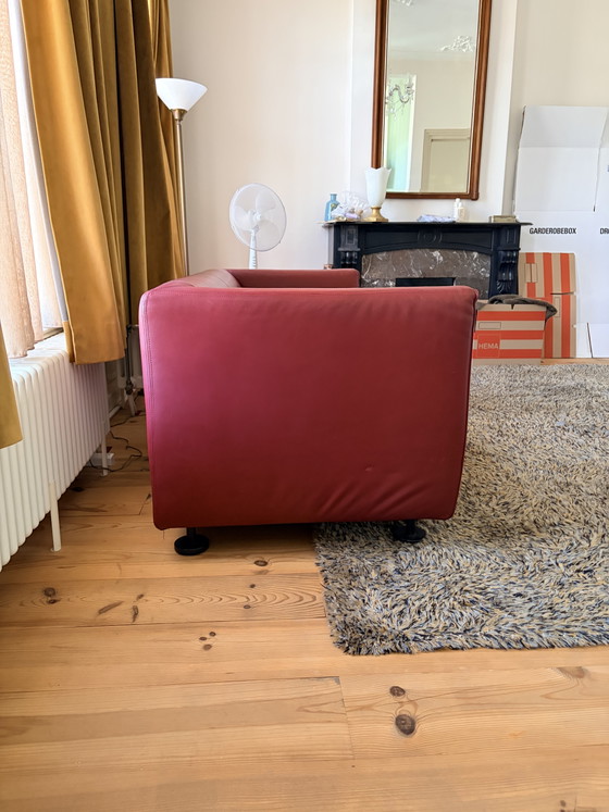 Canapé en cuir Gelderland Bordeaux – Canapés 3 places, Leather, Metal (photo 4 of 9)