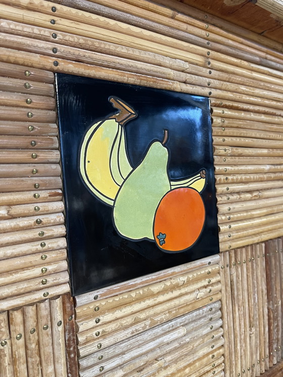 Image 1 of Vintage bamboe bar retro barkruk 