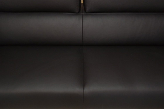 Newly Upholstered Black Leather Leolux Howlo Design Sofa – 3-5 seaters (photo 4 of 12)